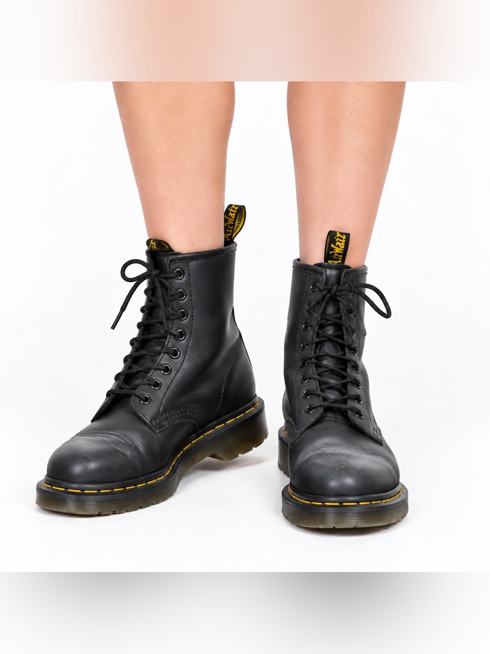 Dr. Martens 1460 Slip Resistant Black Leather Work Boots Women 5
